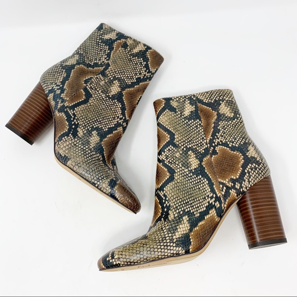 corra stacked heel bootie